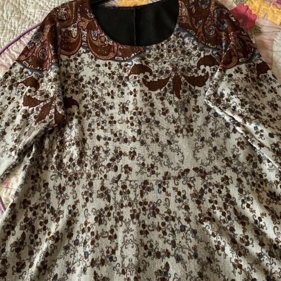 Bohemian WOMAN KNITWEAR FLORAL LONG DRESS SIZE XL​ - Picture 9 of 9